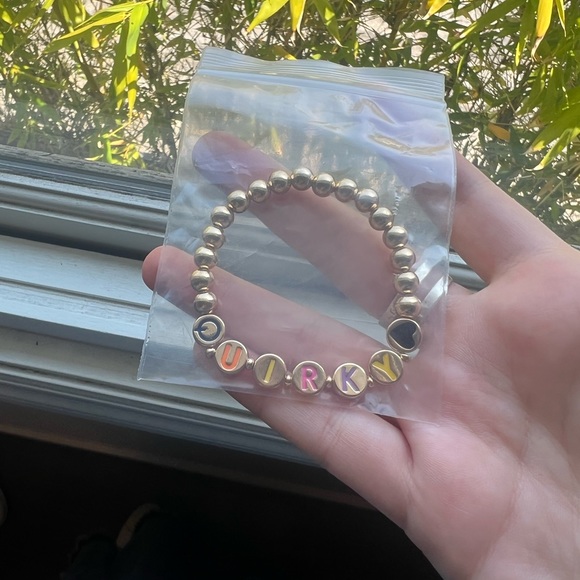 Custom beaded bracelets with word “quirky” - Picture 4 of 4
